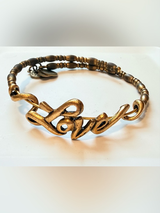 Alex and Ani Jewelry - Alex and Ani Gold Love Script Beaded Bangle